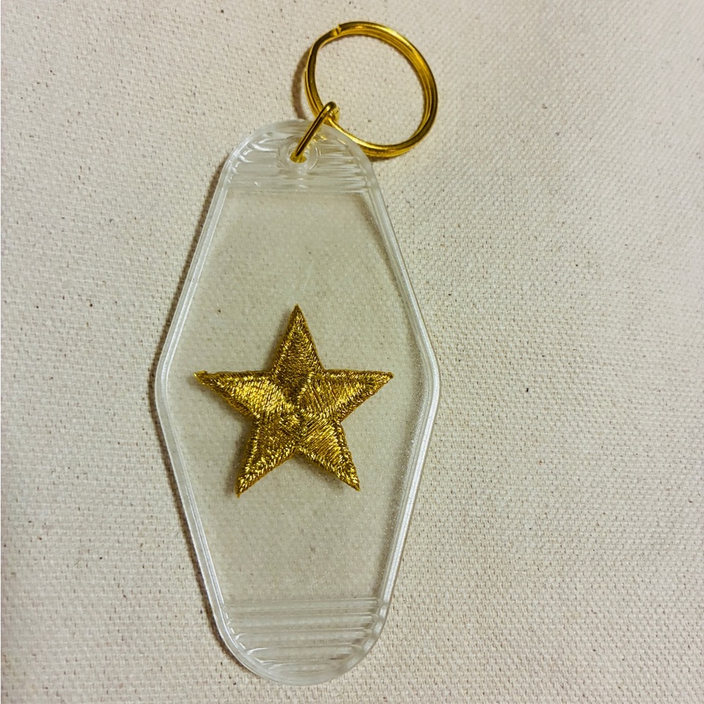 Gold Star Keychain with Clear Acrylic